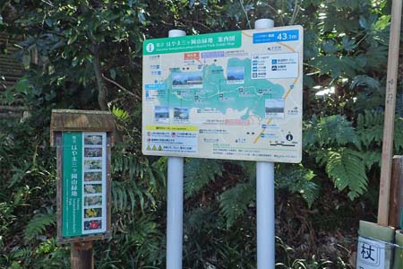 仙元山と大峰山・三ヶ岡山緑地の案内板