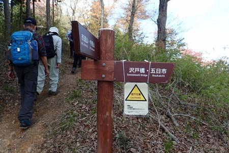 今倉山から刈寄山・右手には刈寄林道へと下る道