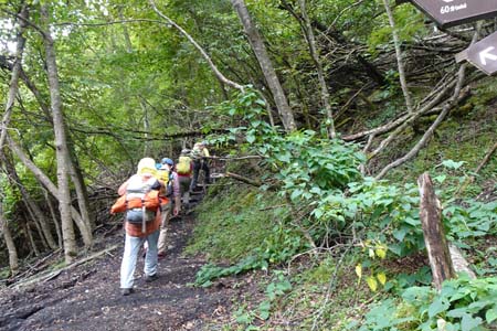 幕岩から二ッ塚・道標に従い水ヶ塚への道へ