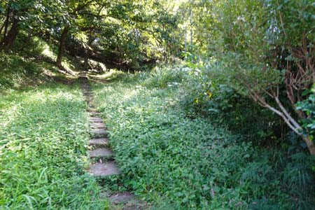 長沼公園から平山城跡公園・住宅地の先から急坂を登り
