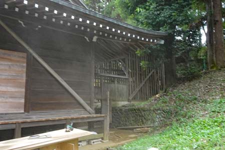 多摩市・関戸熊野神社の本殿は解体工事中