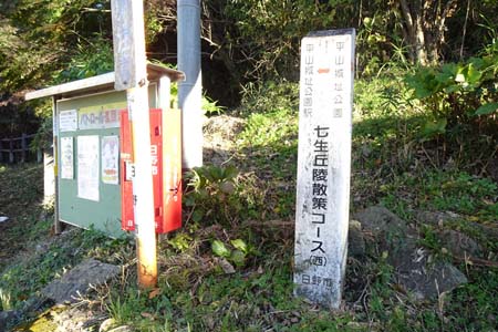 高幡不動から平山城址公園・七生丘陵散策コースの案内板