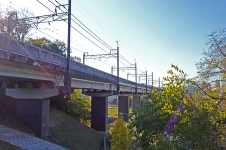 はるひ野駅から黒川駅・京王線の高架をくぐり