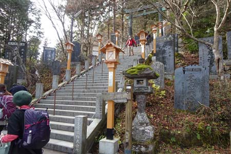上高岩山・石段の途中からロックガーデン方面へ