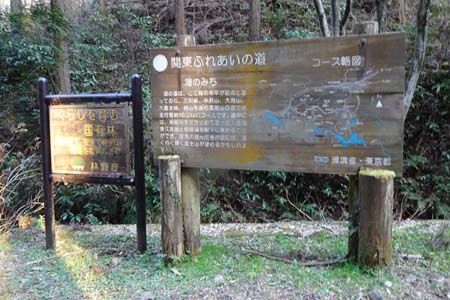南高尾山稜・関東ふれあいの道の案内板