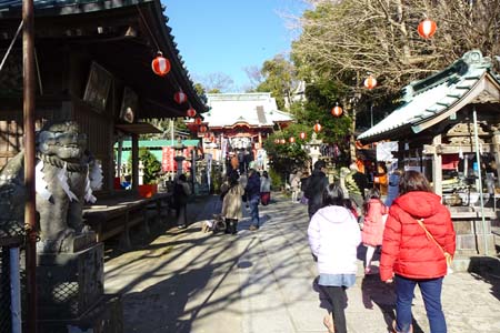 三浦市・海南神社の初詣客でにぎわう参道