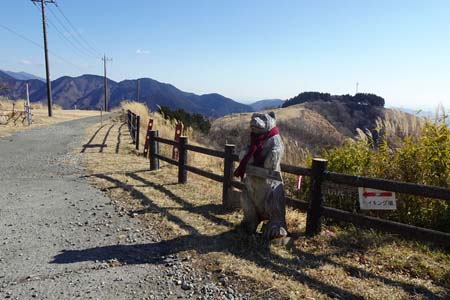 大野山・右には山頂まで登って来る舗装道路