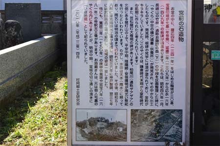 藤沢市・南町稲荷社の宮前の石造物の案内板