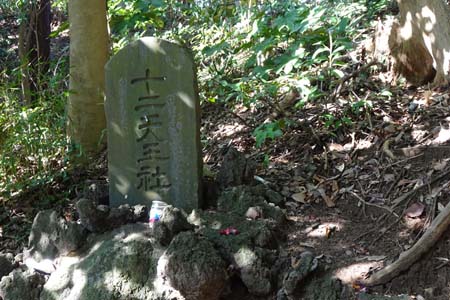 藤沢市・御霊神社の十二天王社石碑