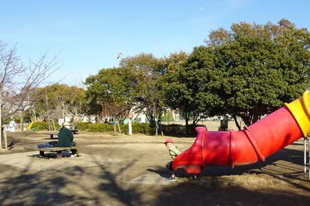 藤沢市・村岡城址のたくさんお子供が遊ぶ公園