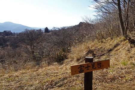 花じょろ道から高松山・富士見台からの富士山は霞の中