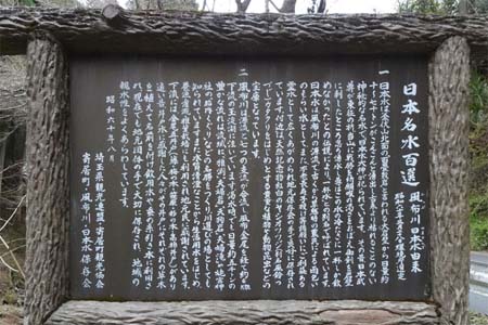 釜伏山・日本名水百選の案内板