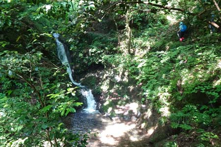 白岩滝から南沢あじさい山・滝を見下ろしながら遊歩道を登り