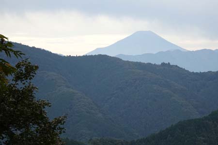 八王子城山・曇り空の下に富士山
