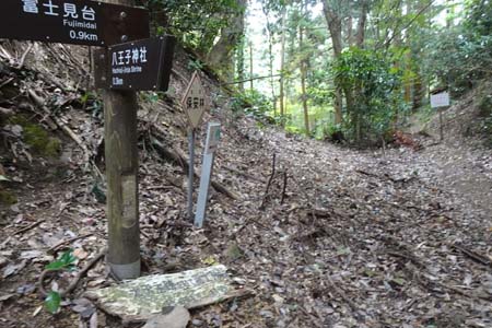 八王子城山・馬冷池近くの堀切