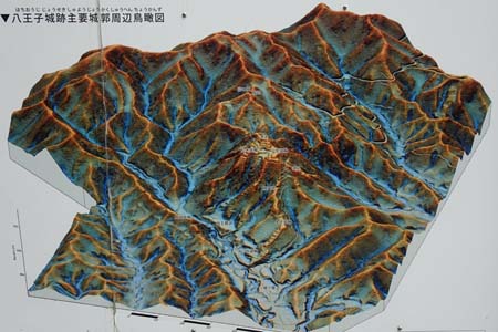 八王子城山・八王子城の鳥観図