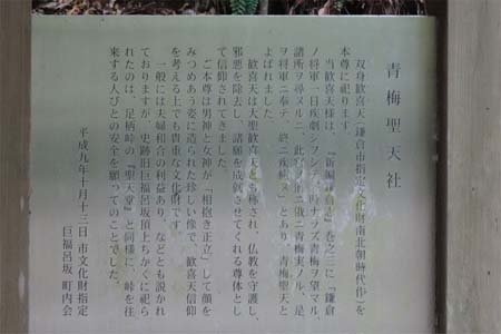 鎌倉市・青梅聖天社の案内板