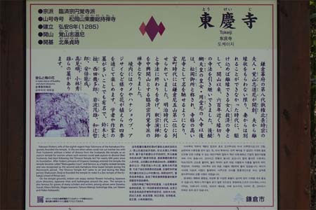 鎌倉市・東慶寺の案内板