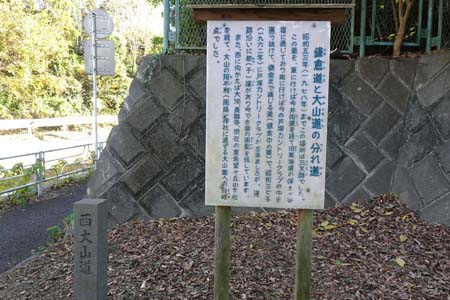 横浜市旭区・鎌倉道と大山道の案内板
