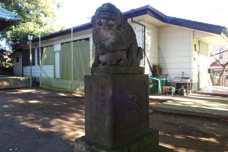 横浜市緑区・杉山神社の狛犬は出征記念