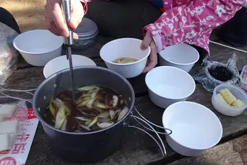 石老山でお汁粉とお雑煮