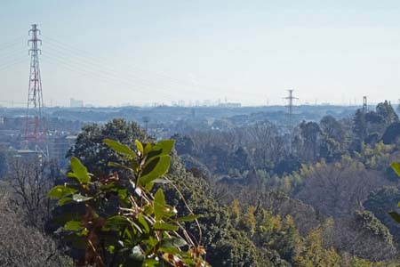 小野路・視界が開けると都心のビル群