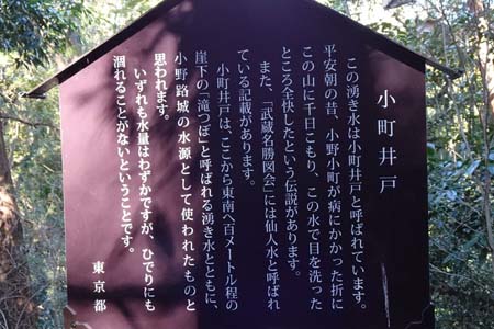 小野路・小町井戸の案内板