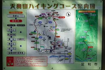 登山道に天狗山ハイキングコースの案内板