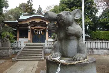 北新羽杉山神社の狛犬ならぬ狛ねずみ