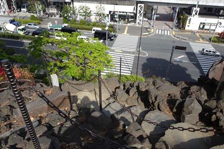 東京都品川区・芳葉岡冨士浅間神社山頂から見下ろす第１京浜