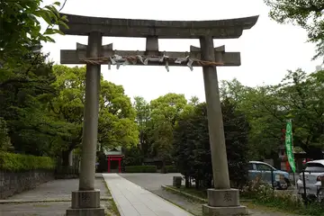 稲毛神社の裏参道の石鳥居