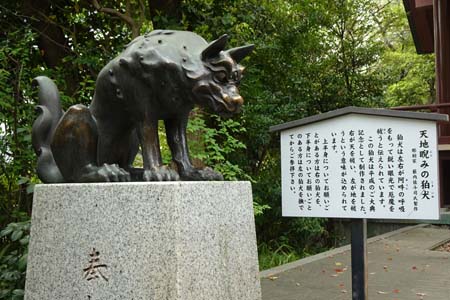 川崎市川崎区・稲毛神社の天地睨みの狛犬