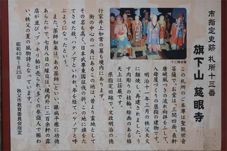 秩父市・慈眼寺の案内板