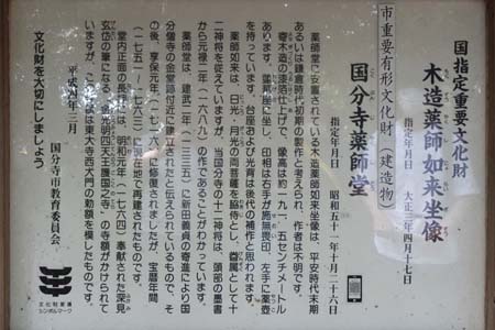 国分寺市・武蔵国分寺薬師堂の案内板