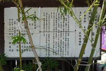 横浜市港北区・菊名神社の案内板