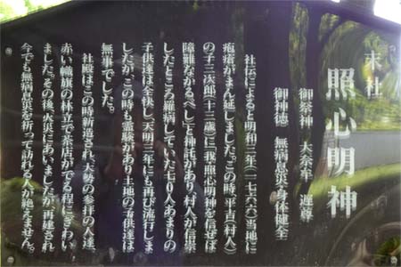 箱根町・駒形神社の照心明神案内板