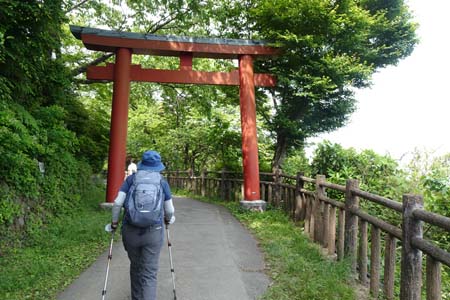 御岳山からロックガーデン・ケーブルカー駅の鳥居
