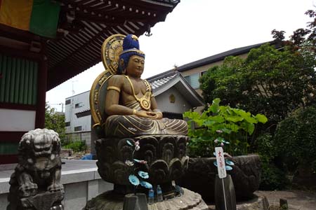 東京都世田谷区・善養寺の本堂前に大日如来