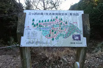 三ツ沢の森の案内板