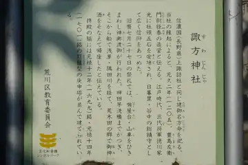 諏方神社の案内板