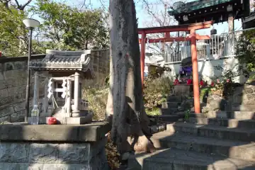 田端八幡神社の参道わきに社と稲荷社
