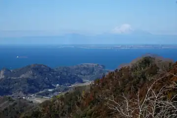 富山山頂から眺める富士山