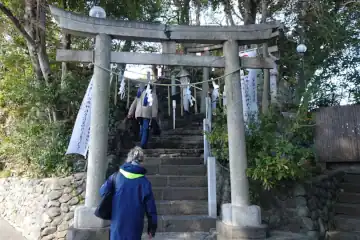 浅間神社の石段の脇は富士塚