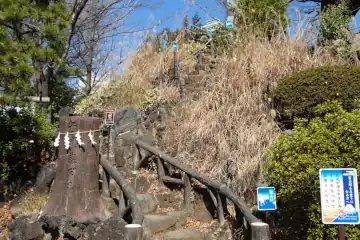 鳩森八幡神社の富士塚登山道に「参明藤開山」の御身抜