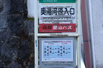 奥湯河原入口のバス停
