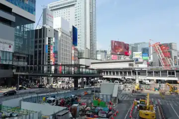 工事中の渋谷駅前