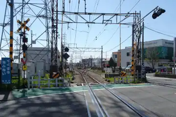 西武多摩川線の踏切