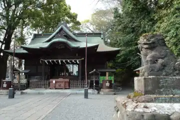 谷保天満宮の狛犬と拝殿