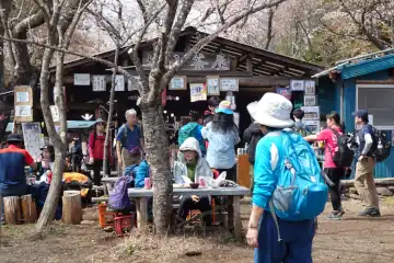 小仏城山茶屋のベンチ