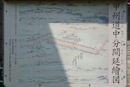 日野市・八坂神社に甲州道中分間延絵図
